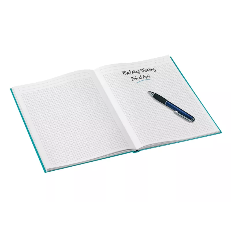 Leitz WOW Notizbuch A5 kariert mit Hardcover, Muster, Blau, A5, 80 Blatt, 80 g/m², kariertes Papier