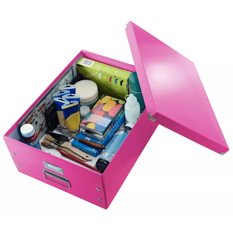 Leitz Click & Store WOW Große Aufbewahrungsbox, Pink, Karton, Nickel, 369 mm, 482 mm, 200 mm