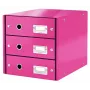 Leitz Click & Store WOW Schubladenschrank (3 Schubladen), Pink, Karton, 286 mm, 358 mm, 282 mm, 2,21 kg