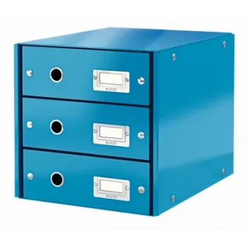 Leitz Click & Store WOW Schubladenschrank (3 Schubladen), Blau, Karton, 2,21 kg