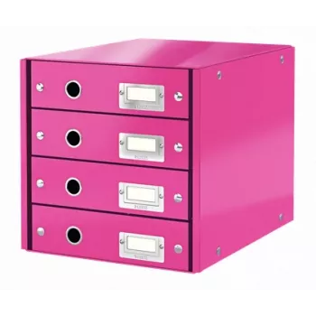 Leitz Click & Store WOW Schubladenschrank (4 Schubladen), Pink, Karton, 2,49 kg