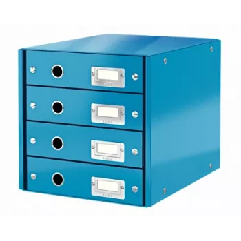 Leitz Click & Store WOW Schubladenschrank (4 Schubladen), Blau, Karton, 2,49 kg