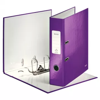 Leitz Hebelordner 180° WOW POB/laminiert A4/80mm, A4, Karton, Lila, 600 Blatt, 80 g/m², 8 cm