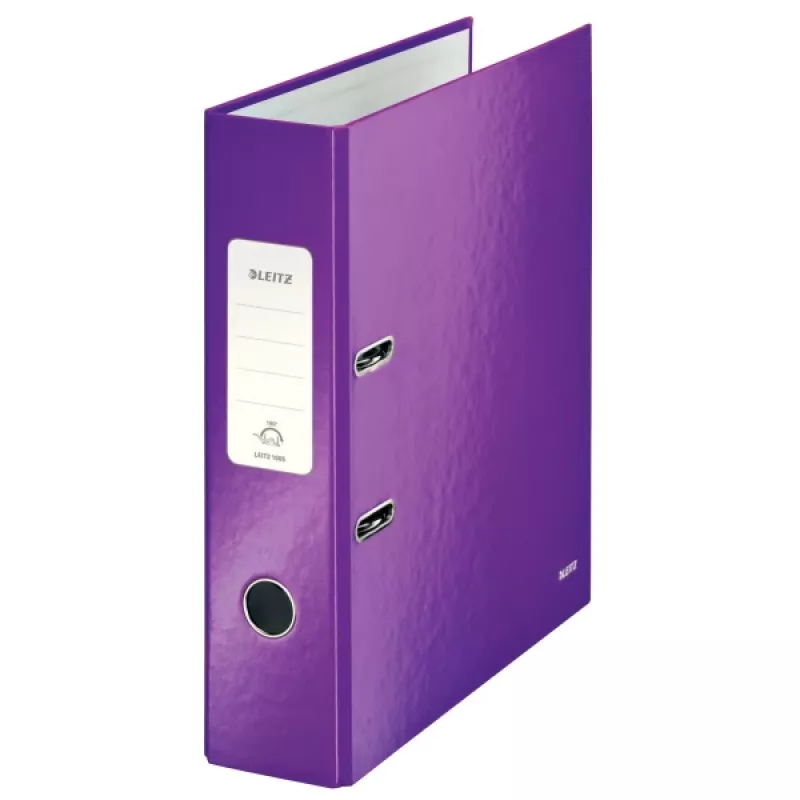 Leitz Hebelordner 180° WOW POB/laminiert A4/80mm, A4, Karton, Lila, 600 Blatt, 80 g/m², 8 cm