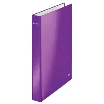 Leitz Ringbuch WOW laminiert A4+ 2DR/25mm, A4, Karton, Violett, Weiß, 250 Blatt, 80 g/m²