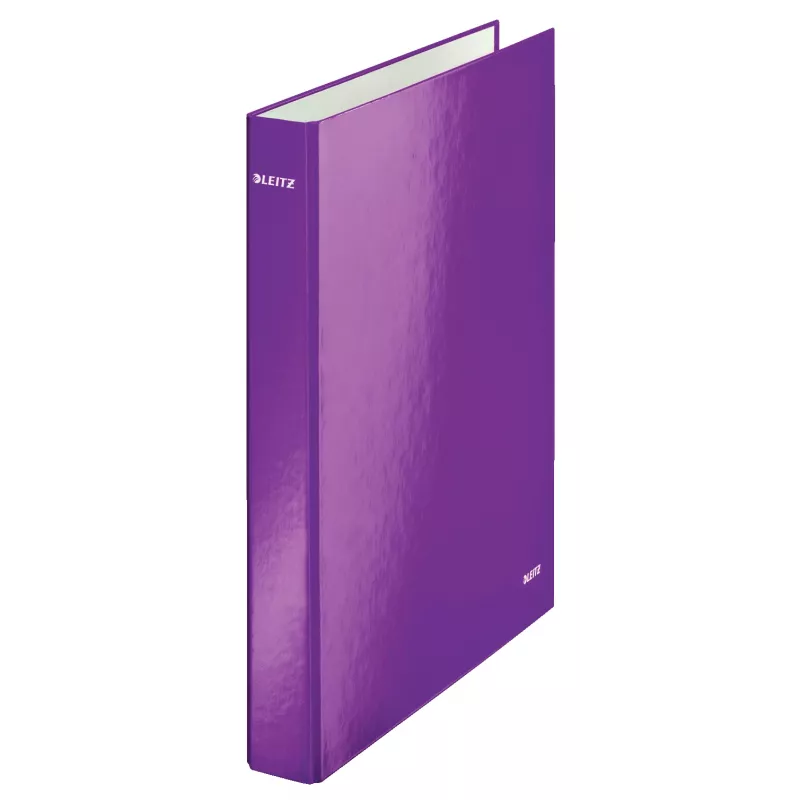 Leitz Ringbuch WOW laminiert A4+ 2DR/25mm, A4, Karton, Violett, Weiß, 250 Blatt, 80 g/m²