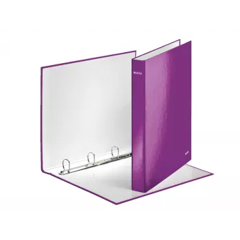 Leitz Ringbinder WOW Laminierte A4+ 4DR/25mm, A4, Karton, Metallic, Violett, 230 Blatt, 80 g/m², 2,5 cm