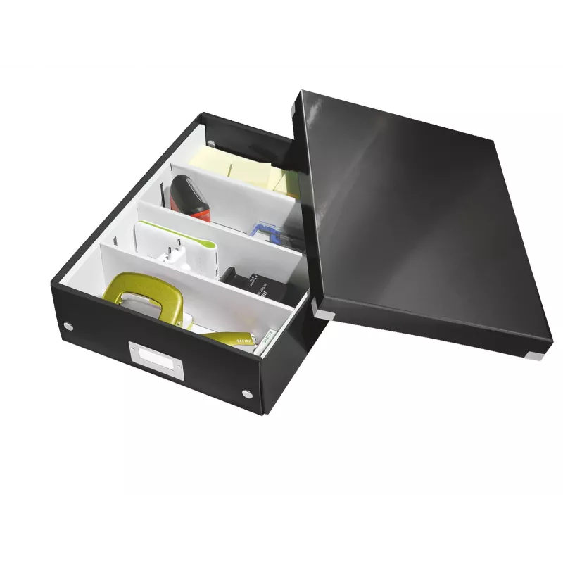 Leitz Click & Store WOW Medium Organizer-Box, Schwarz, Karton, 880 g