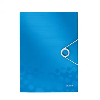 Leitz 3-Klappen-Mappe WOW PP A4, A4, Polypropylen (PP), Blau, Metallic, Hochformat, 150 Blatt, 235 mm