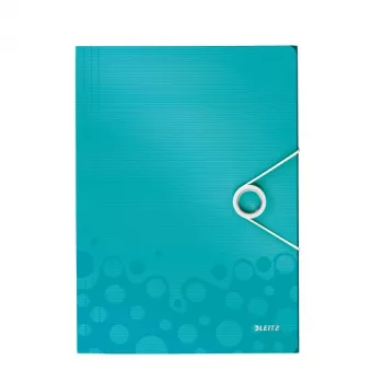 Leitz 3-Klappen-Mappe WOW PP A4, A4, Polypropylen (PP), Blau, Metallic, Hochformat, 150 Blatt, 235 mm