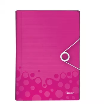 Leitz Projektmappe WOW PP, herkömmlicher Aktenordner, A4, Polypropylen (PP), Metallic, Pink, 200 Blatt, 254 mm