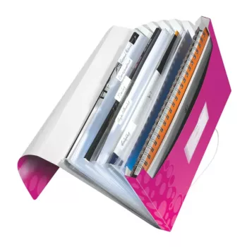 Leitz Projektmappe WOW PP, herkömmlicher Aktenordner, A4, Polypropylen (PP), Metallic, Pink, 200 Blatt, 254 mm