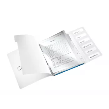 Leitz WOW PP Trennblätter-Buch, 6 Tabs, A4, Polypropylen (PP), Blau, Metallic, 200 Blatt, 260 mm, 17 mm