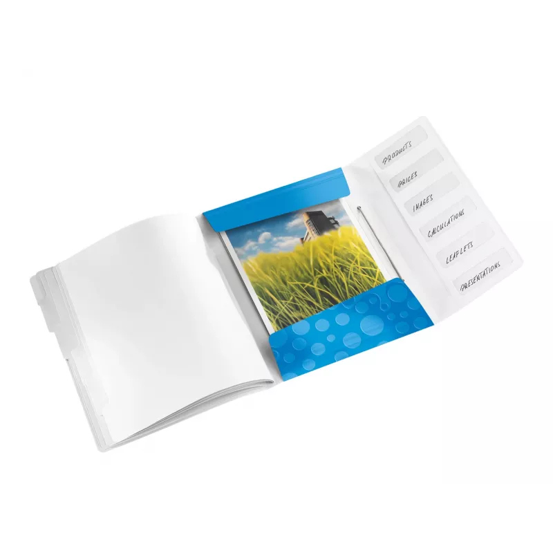 Leitz WOW PP Trennblätter-Buch, 6 Tabs, A4, Polypropylen (PP), Blau, Metallic, 200 Blatt, 260 mm, 17 mm