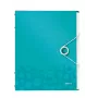 Leitz WOW PP Registerbuch, 6-teilig, A4, Polypropylen (PP), Blau, Metallic, 200 Blatt, 260 mm, 17 mm