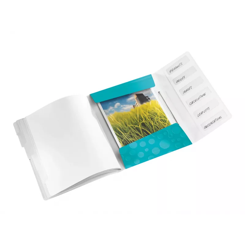 Leitz WOW PP Registerbuch, 6-teilig, A4, Polypropylen (PP), Blau, Metallic, 200 Blatt, 260 mm, 17 mm