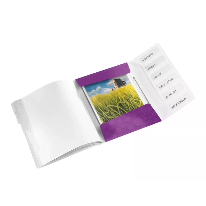 Leitz WOW PP Trennblätter-Buch, 6 Trennblätter, A4, Polypropylen (PP), Metallic, Lila, 200 Blatt, 260 mm, 17 mm