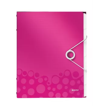 Leitz WOW Trennbuch aus PP, 12 Tabs, A4, Polypropylen (PP), Metallic, Pink, 200 Blatt, 265 mm, 17 mm