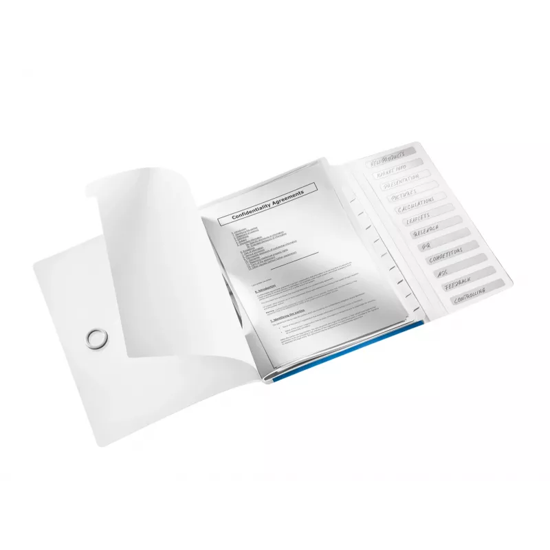 Leitz Registerbuch WOW PP 12 Tabs, A4, Polypropylen (PP), Blau, Metallic, 200 Blatt, 265 mm, 17 mm