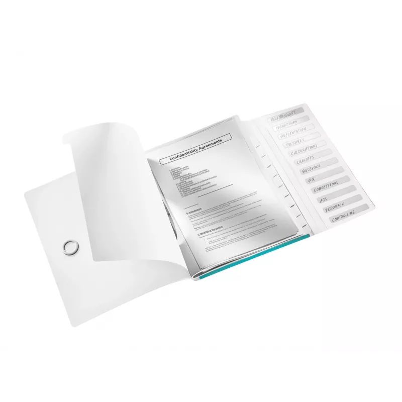 Leitz WOW Trennbuch aus PP, 12 Tabs, A4, Polypropylen (PP), Blau, Metallic, 200 Blatt, 265 mm, 17 mm