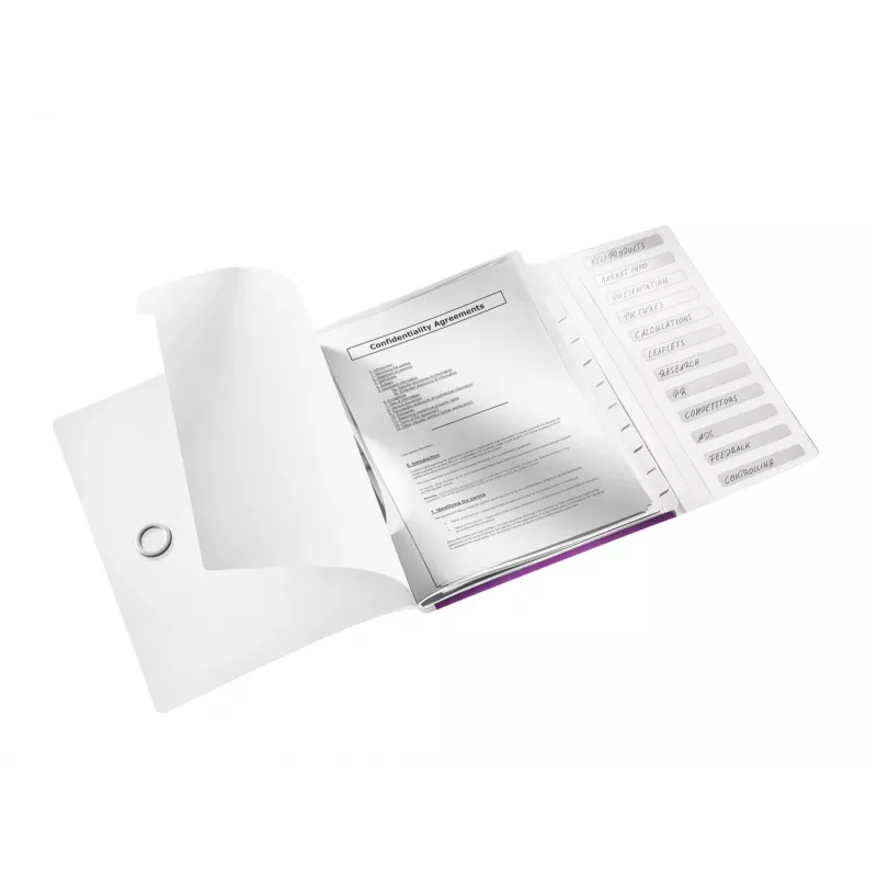 Leitz Trennblätter-Buch WOW PP 12 Tabs, A4, Polypropylen (PP), Metallic, Lila, 200 Blatt, 265 mm, 17 mm