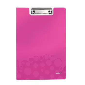 Leitz Klemmbrett mit Deckel WOW, A4, Polyfoam, Pink, 75 Blatt, 1 Tasche, 230 mm