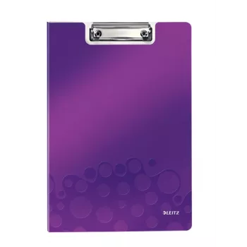 Leitz Klemmbrett mit Deckel WOW, A4, Polyfoam, Lila, 75 Blatt, 1 Tasche, 230 mm