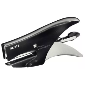 Leitz Zangenhefter Style 15 Blatt Hecklademechanismus, Klammerleistung 15 Blatt, Schwarz, Edelstahl, Metall, 80 g/m², 4,95 cm, Heck