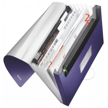 Leitz Erweiterbare Konzertina-Mappe aus PP, A4, Polypropylen (PP), Blau, 250 Blatt, 80 g/m², 6 Fächer