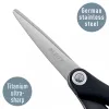 Leitz Titanium Qualitätsschere 150 mm, Erwachsene, gerader Schnitt, Einzeln, Schwarz, Metallic, Edelstahl, Titan