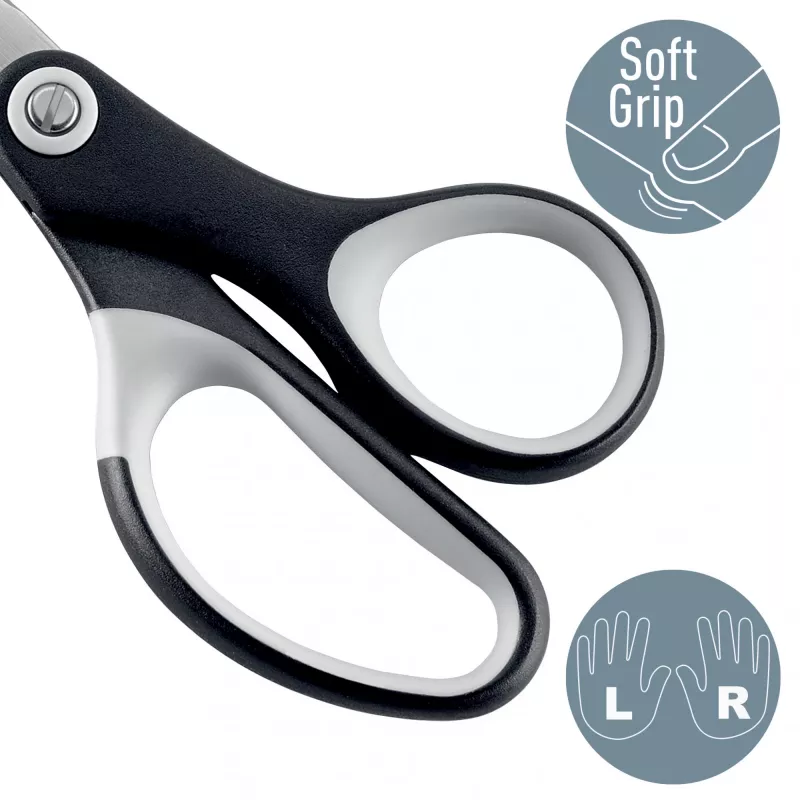 Leitz Titanium Qualitätsschere 150 mm, Erwachsene, gerader Schnitt, Einzeln, Schwarz, Metallic, Edelstahl, Titan