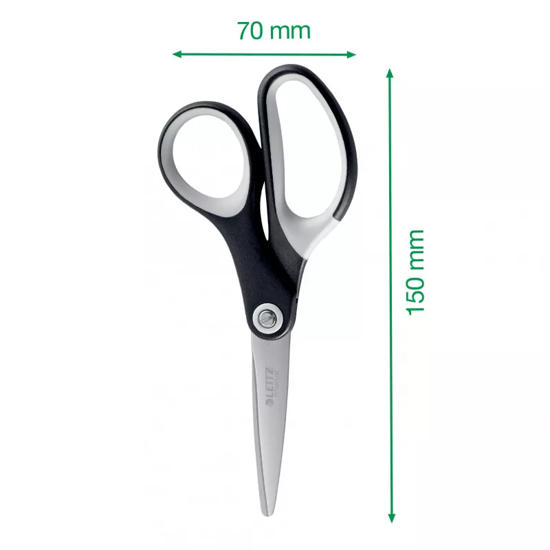 Leitz Titanium Qualitätsschere 150 mm, Erwachsene, gerader Schnitt, Einzeln, Schwarz, Metallic, Edelstahl, Titan