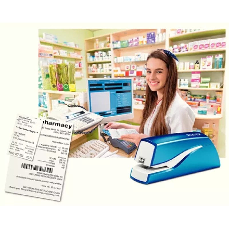 Leitz NeXXt Heftgerät batteriebetrieben WOW 5566, 10 Blatt, 1 cm, Kunststoff, Blau, Weiß, Batterie, 50 mm