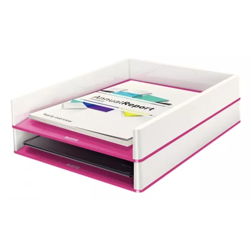 Leitz Briefablage WOW Dual Colour, Kunststoff, Metallic, Pink, A4, 267 mm, 336 mm, 49 mm