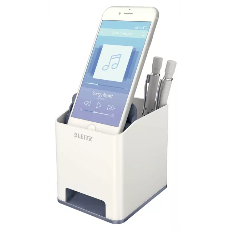 Leitz Sound Pen Holder WOW, Weiß, Polystyrol, 90 mm, 101 mm, 100 mm, 140 g