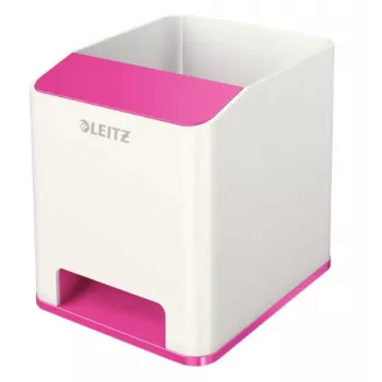 Leitz Sound Pen Holder WOW, Pink, Weiß, Polystyrol, 90 mm, 101 mm, 100 mm, 140 g