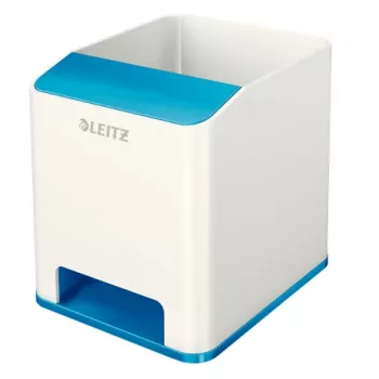 Leitz Sound Pen Holder WOW, Blau, Weiß, Polystyrol, 90 mm, 101 mm, 100 mm, 140 g
