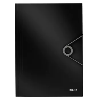 Leitz 3-Flügel-Mappe Solid PP A4, Flügelmappe, A4, Polypropylen (PP), Schwarz, 150 Blatt, 80 g/m²