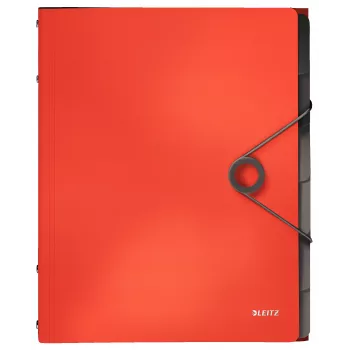 Leitz Registerbuch Solid 6 Tabs, Klappmappe, A4, Polypropylen (PP), Rot, 200 Blatt, 80 g/m²