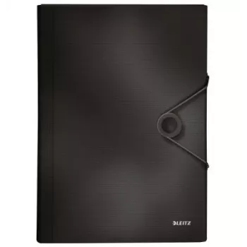 Leitz Projektmappe Solid PP, A4, Polypropylen (PP), Schwarz, 250 Blatt, 80 g/m², Gummizug