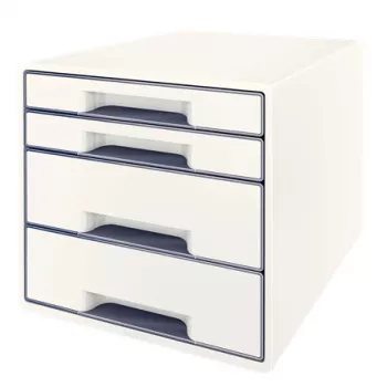 Leitz Schubladenschrank WOW Cube 4 Schubladen, 4 Schubladen, Kunststoff, Weiß, 1 Stück, 287 mm, 270 mm