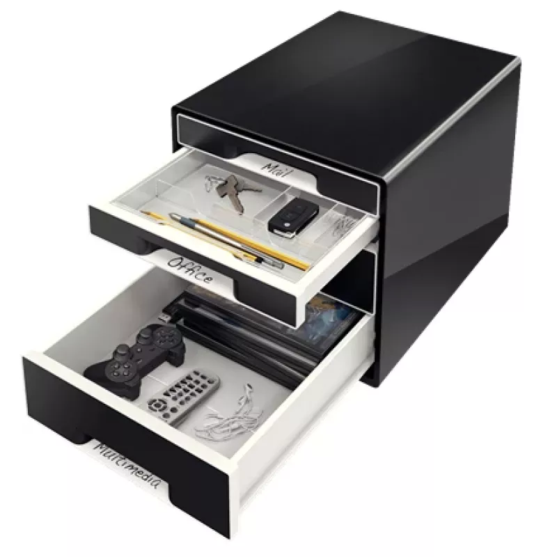 Leitz Desk Cube 4-Schubladen, 4 Schublade(n), Kunststoff, Schwarz, 1 Stk., 270 mm, 287 mm