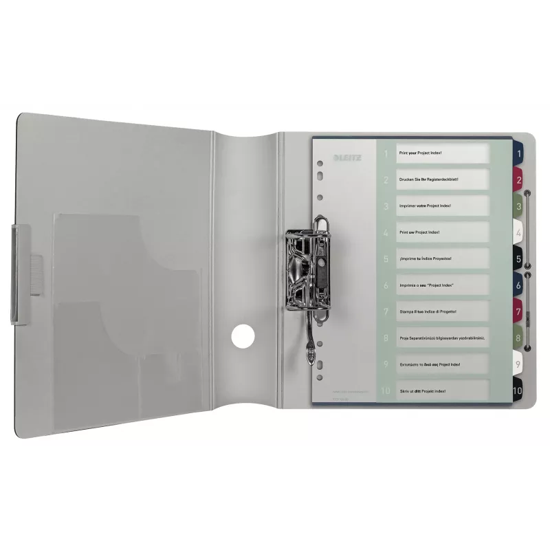 Leitz Index PC bedruckbar 1-10 Style PP A4+, numerisches Tab-Register, Polypropylen (PP), Mehrfarbig, Hochformat, A4 Maxi, 245 mm
