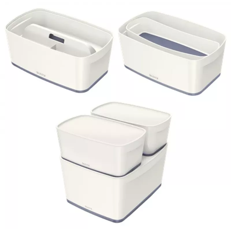 Esselte 5229-10-01 Aufbewahrungsschale Rechteckig Acrylnitril-Butadien-Styrol (ABS) Grau, Weiß