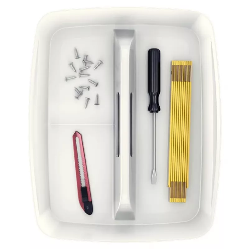 Leitz MyBox Organisationsschale mit Griff groß, Aufbewahrung, Weiß, Kunststoff, 307 mm, 375 mm, 101 mm, 740 g