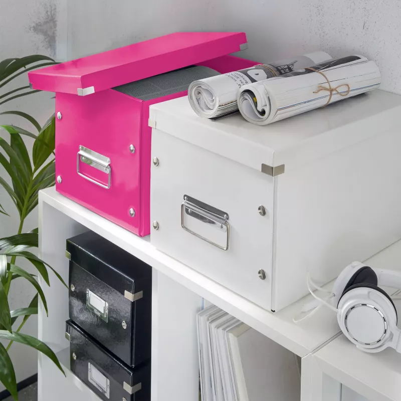 Leitz Box Click & Store WOW Cube Large Aufbewahrungsbox, Fuchsia, Karton, 320 mm, 360 mm, 310 mm