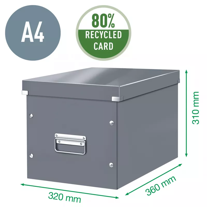 Leitz Box Click & Store WOW Cube Large Aufbewahrungsbox, Fuchsia, Karton, 320 mm, 360 mm, 310 mm