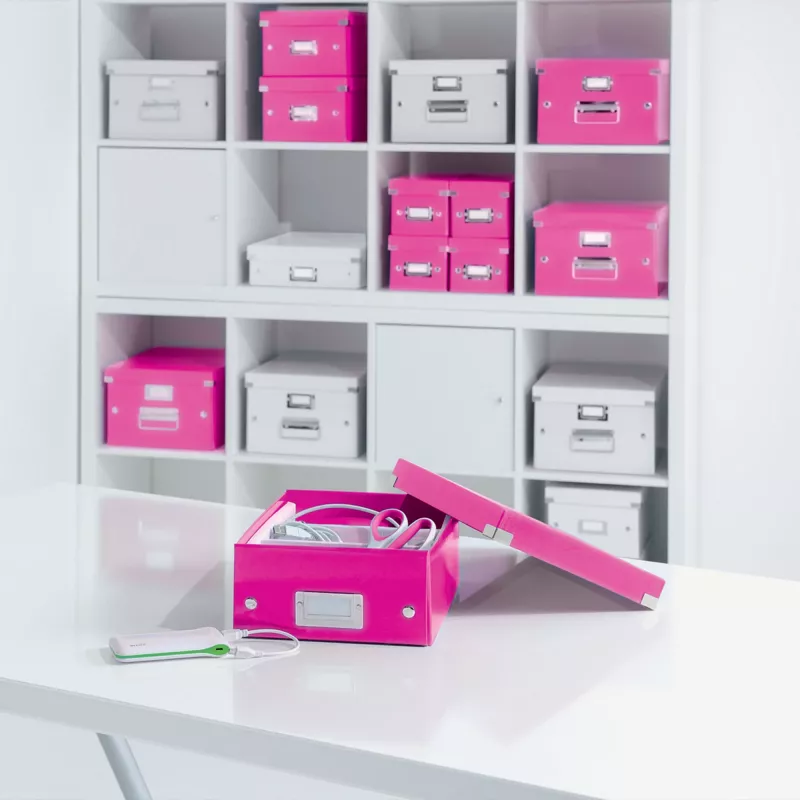 Leitz Box Click & Store WOW Cube Large Aufbewahrungsbox, Fuchsia, Karton, 320 mm, 360 mm, 310 mm