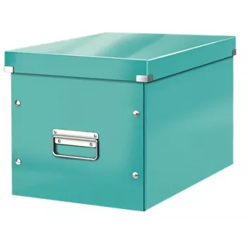Leitz Box Click & Store WOW Cube Große Aufbewahrungsbox, Aufbewahrungsbox, Türkis, Rechteckig, Karton, Monochromatisch, Innenbereich