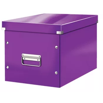 Leitz Box Click & Store WOW Cube Große Aufbewahrungsbox, Aufbewahrungsbox, Lila, Rechteckig, Karton, Monochromatisch, Innenbereich